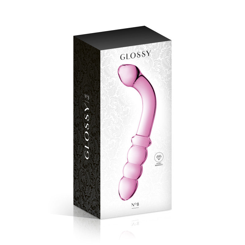 Glossy Toys n°8 rose – Double gode en verre point G et anal, 22 cm – photo 2