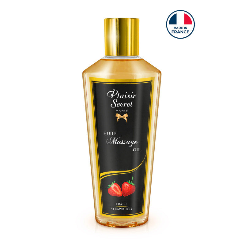 Plaisir Secret Fraise – Huile de massage sèche 100 % végétale, 250 ml – photo 1