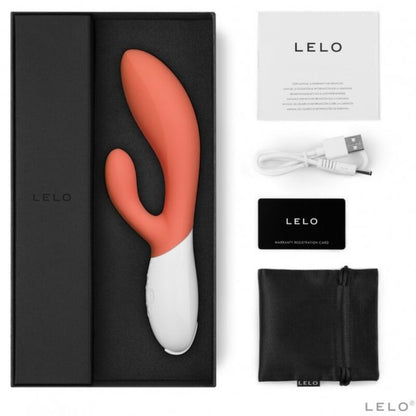 LELO Ina 3 – Vibromasseur rabbit double stimulation – Corail – vue produit 2