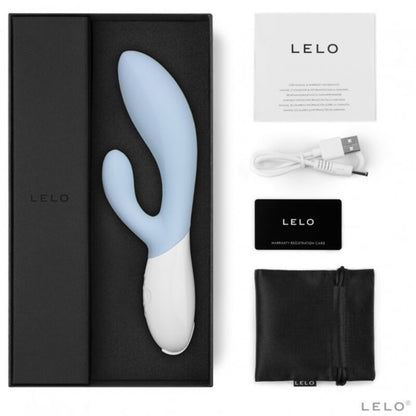 LELO Ina 3 – Vibromasseur rabbit double stimulation – Bleu céleste – vue produit 5