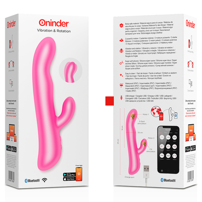 Oninder Oslo — Vibromasseur rotatif connecté rose — vue officielle 7