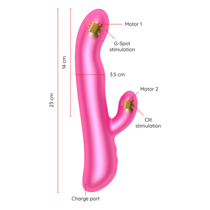 Oninder Oslo — Vibromasseur rotatif connecté rose — vue officielle 3