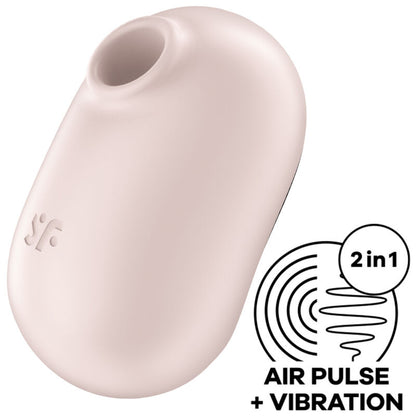 Satisfyer — Stimulateur et vibrateur double Air Pulse pro to go 2 beige — vue officielle 1