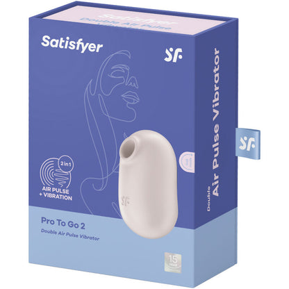 Satisfyer — Stimulateur et vibrateur double Air Pulse pro to go 2 beige — vue officielle 5