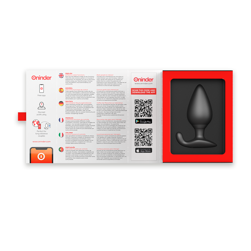 Oninder Rio — Plug anal vibrant connecté noir — vue officielle 5