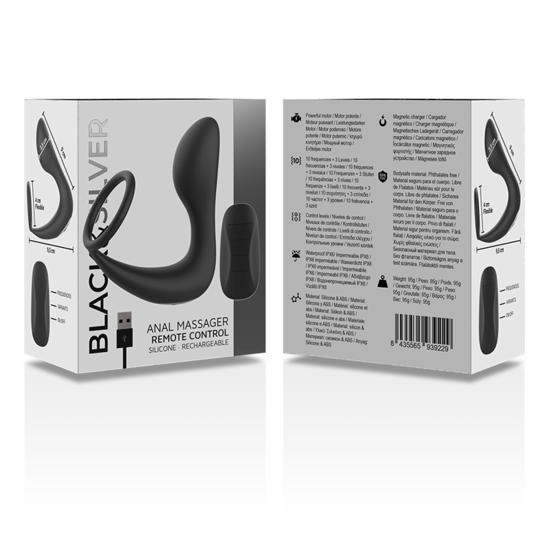 Black&Silver – Masseur anal rechargeable télécommandé – vue produit 7
