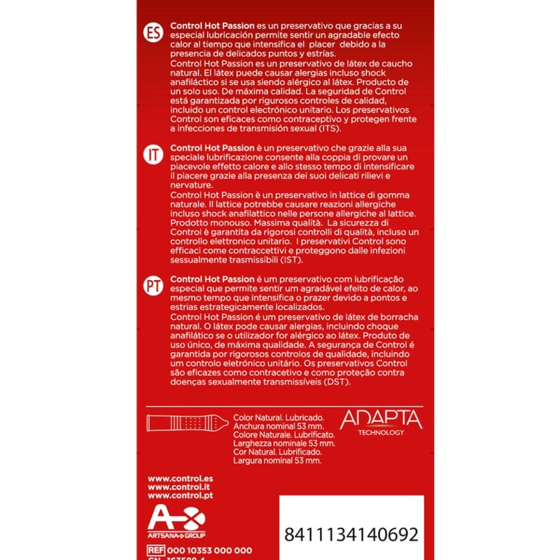Control Hot Passion — préservatifs effet chauffant, 10 unités — vue 2