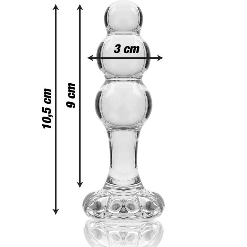 Nebula Series Modèle 1 — Plug anal en verre borosilicate — transparent — vue 3