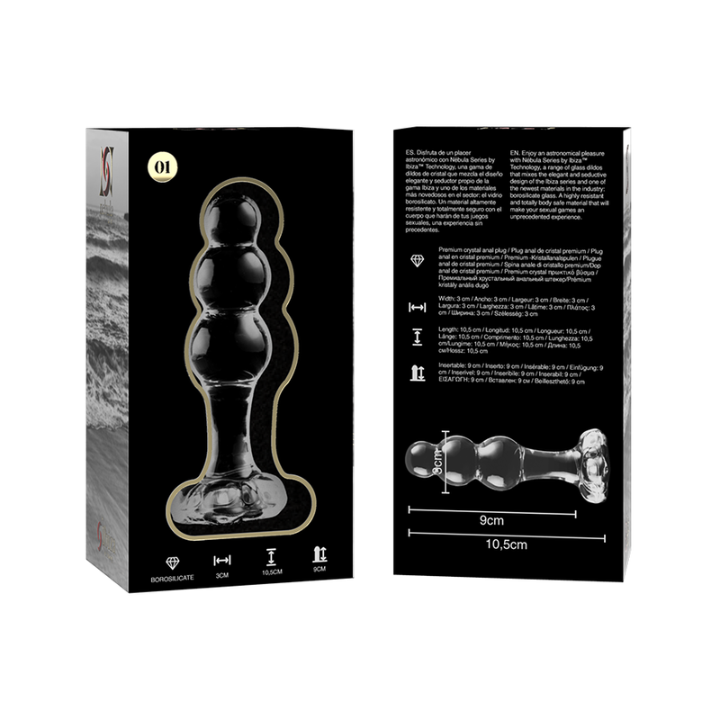 Nebula Series Modèle 1 — Plug anal en verre borosilicate — transparent — vue 6