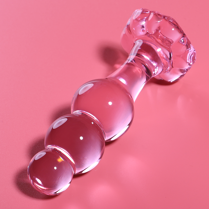 Nebula Series Modèle 1 – Plug anal en verre rose – vue produit 1