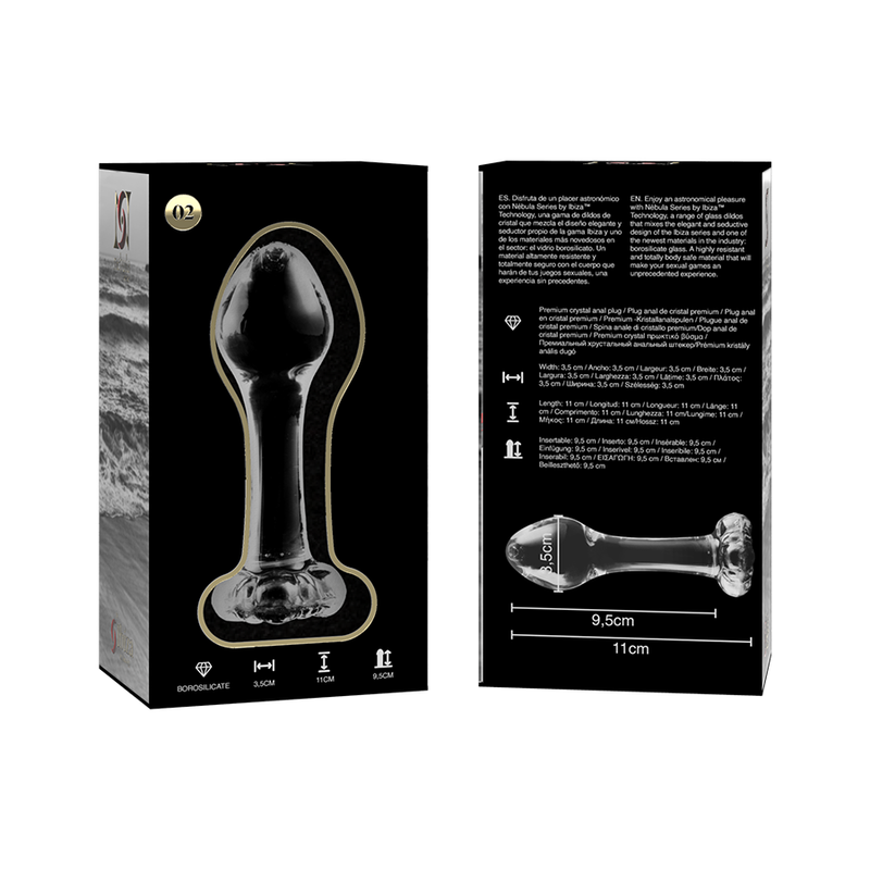 Nebula Series Modèle 2 — Plug anal en verre borosilicate — transparent — vue 6