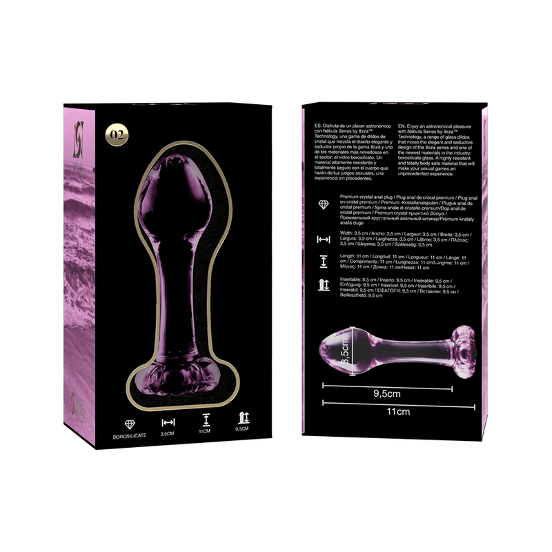 Nebula Series Modèle 2 — Plug anal en verre borosilicate — rose — vue 6