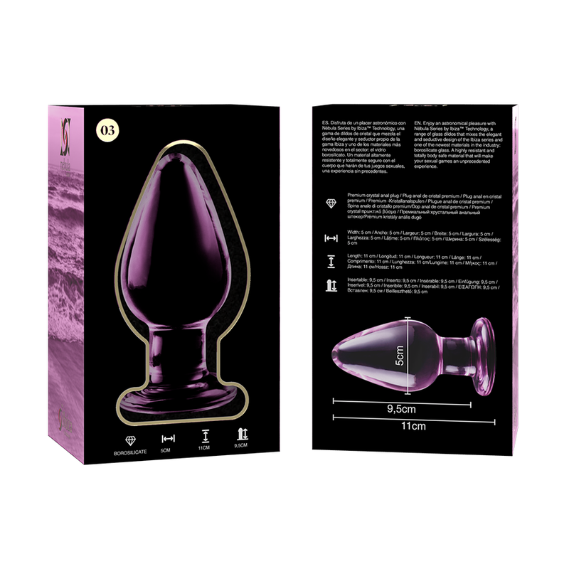 Nebula Series Modèle 3 — Plug anal en verre borosilicate — rose — vue 6