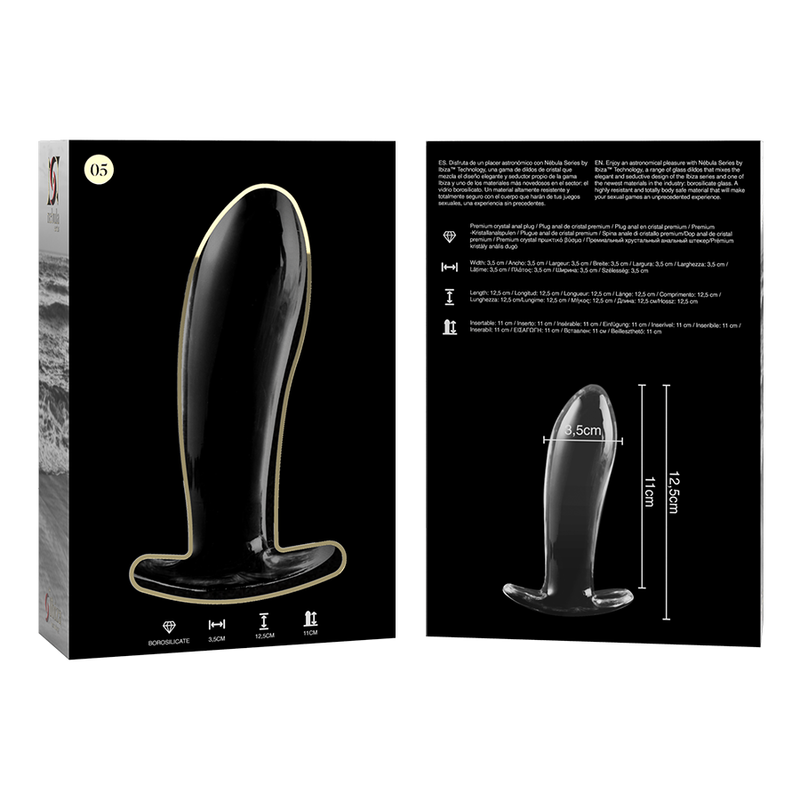 Nebula Series Modèle 5 — Plug anal en verre borosilicate — transparent — vue 6