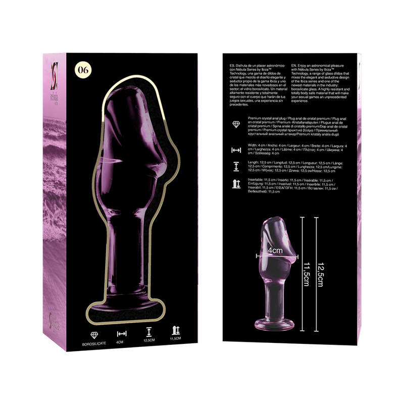 Nebula Series Modèle 6 – Plug anal en verre rose – vue produit 6