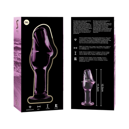 Nebula Series Modèle 6 – Plug anal en verre rose – vue produit 6