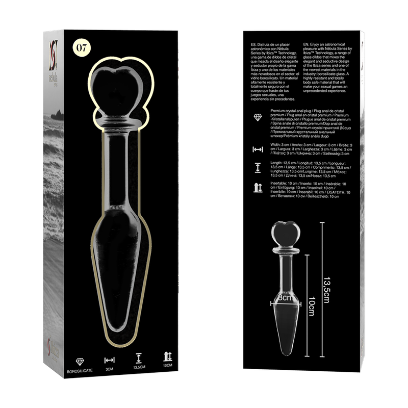 Nebula Series Modèle 7 — Plug anal en verre borosilicate — transparent — vue 6