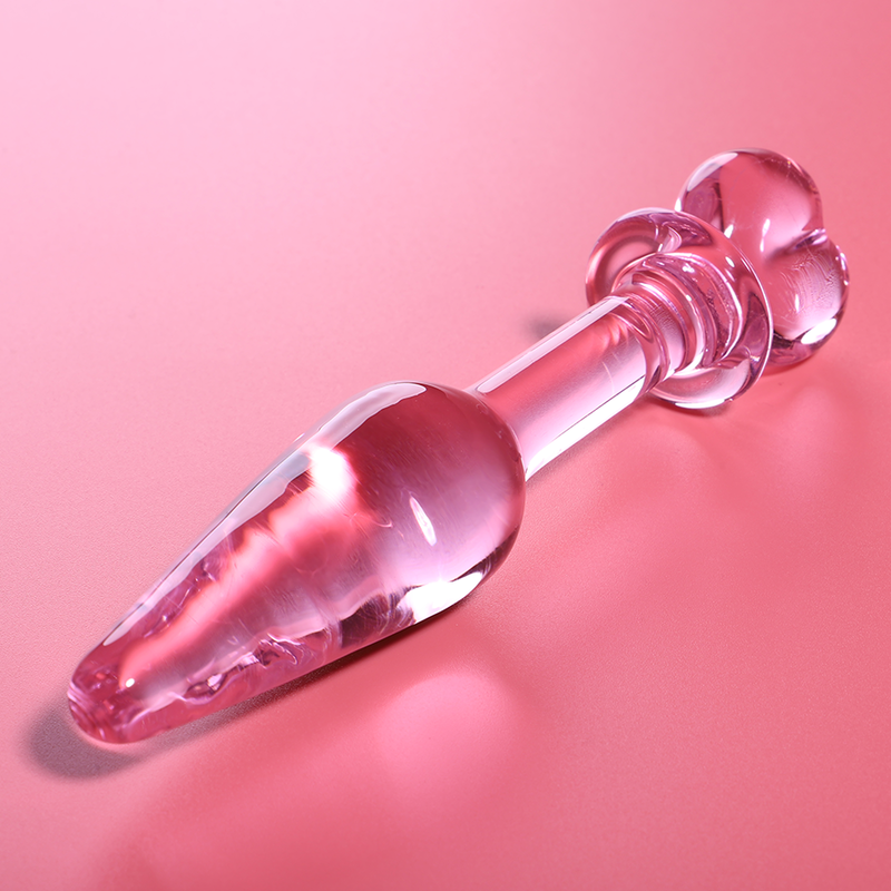 Nebula Series Modèle 7 — Plug anal en verre borosilicate — rose — vue 1