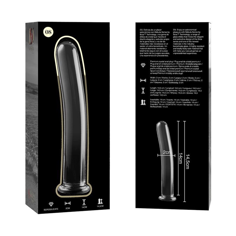 Nebula Series Modèle 8 — Gode en verre borosilicate — transparent — vue 6