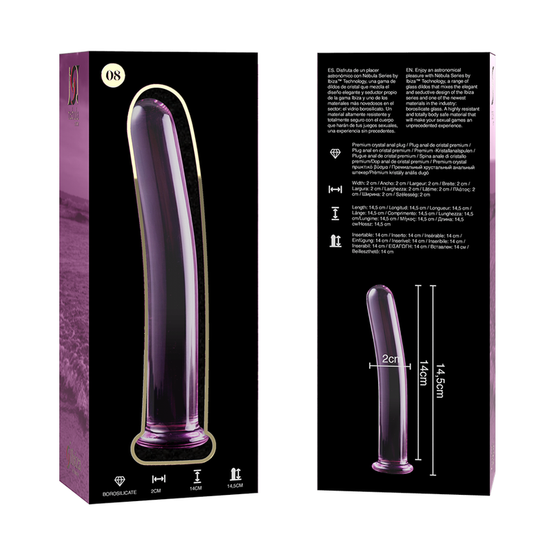 Nebula Series Modèle 8 — Gode en verre borosilicate — rose — vue 6