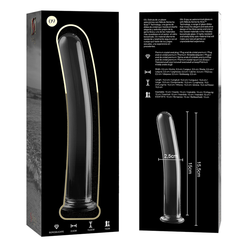 Nebula Series Modèle 9 — Gode en verre borosilicate — transparent — vue 6