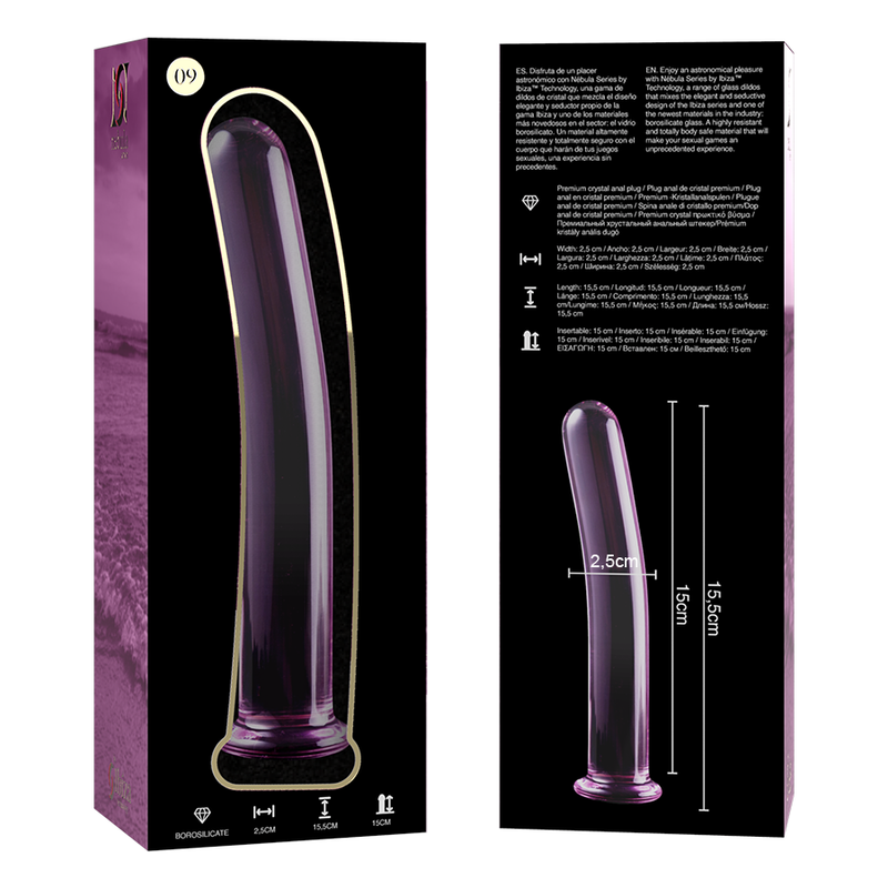 Nebula Series Modèle 9 — Gode en verre borosilicate — rose — vue 6