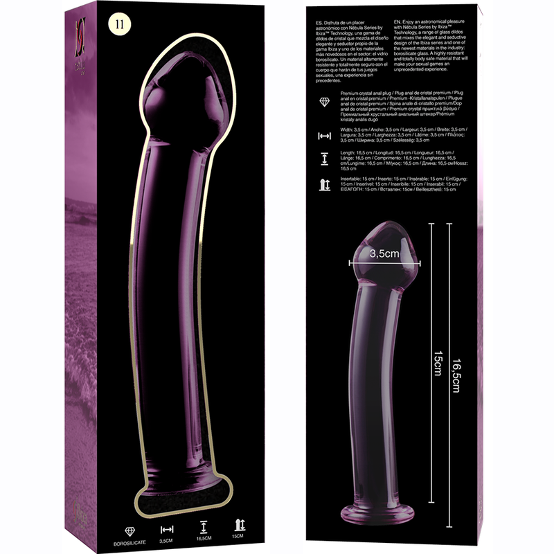 Nebula Series Modèle 10 — Gode en verre borosilicate — rose — vue 6