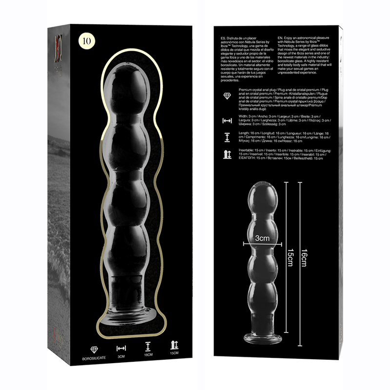 Nebula Series Modèle 11 — Gode en verre borosilicate — transparent — vue 6