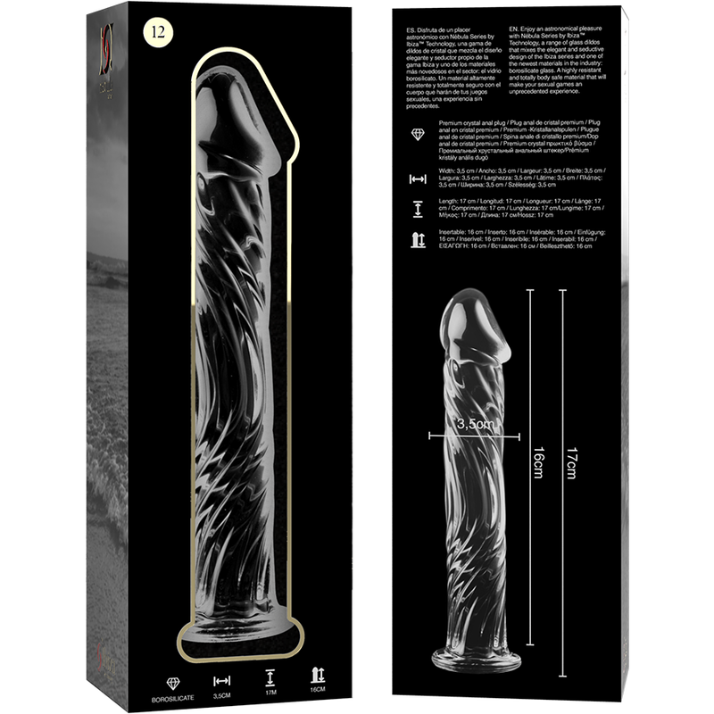Nebula Series Modèle 12 — Gode en verre borosilicate — transparent — vue 6