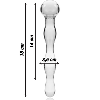 Nebula Series Modèle 13 — Gode en verre borosilicate — transparent — vue 3