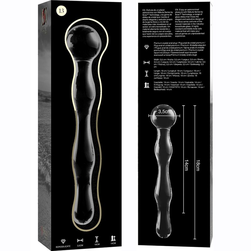 Nebula Series Modèle 13 — Gode en verre borosilicate — transparent — vue 6