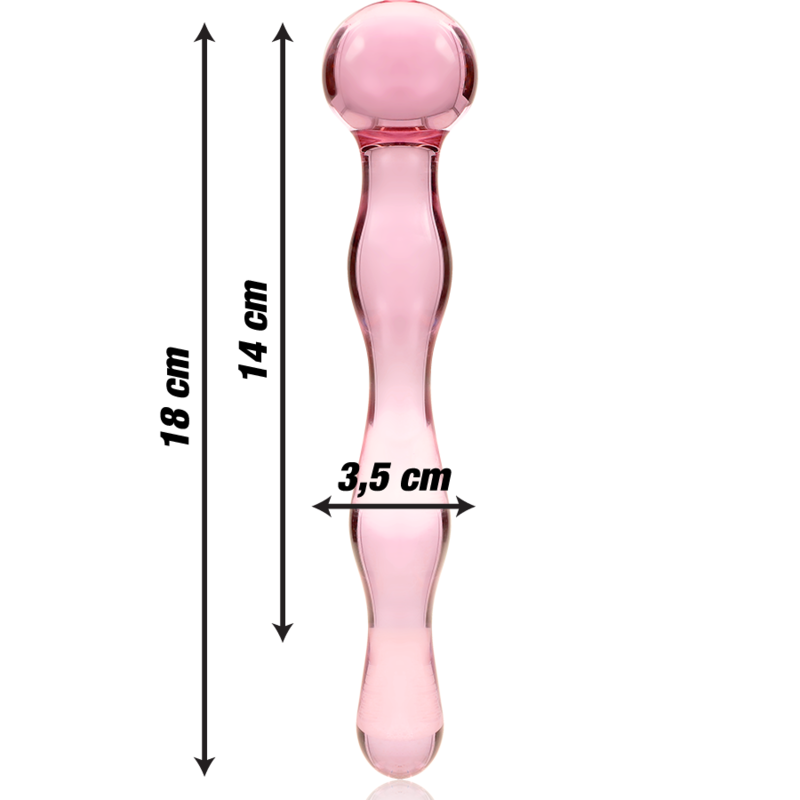 Nebula Series Modèle 13 — Gode en verre borosilicate — rose — vue 3