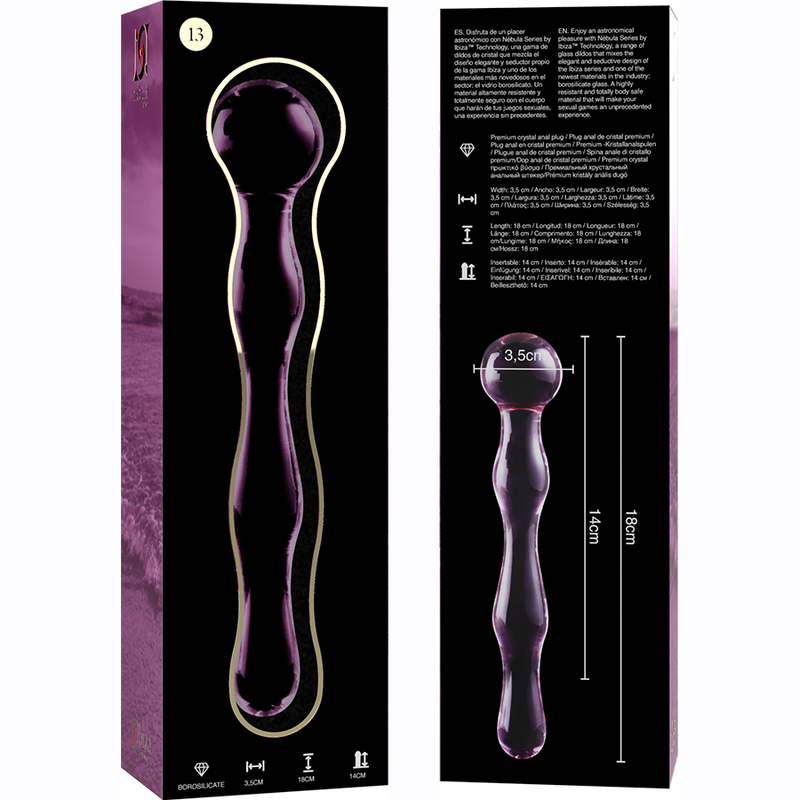 Nebula Series Modèle 13 — Gode en verre borosilicate — rose — vue 6