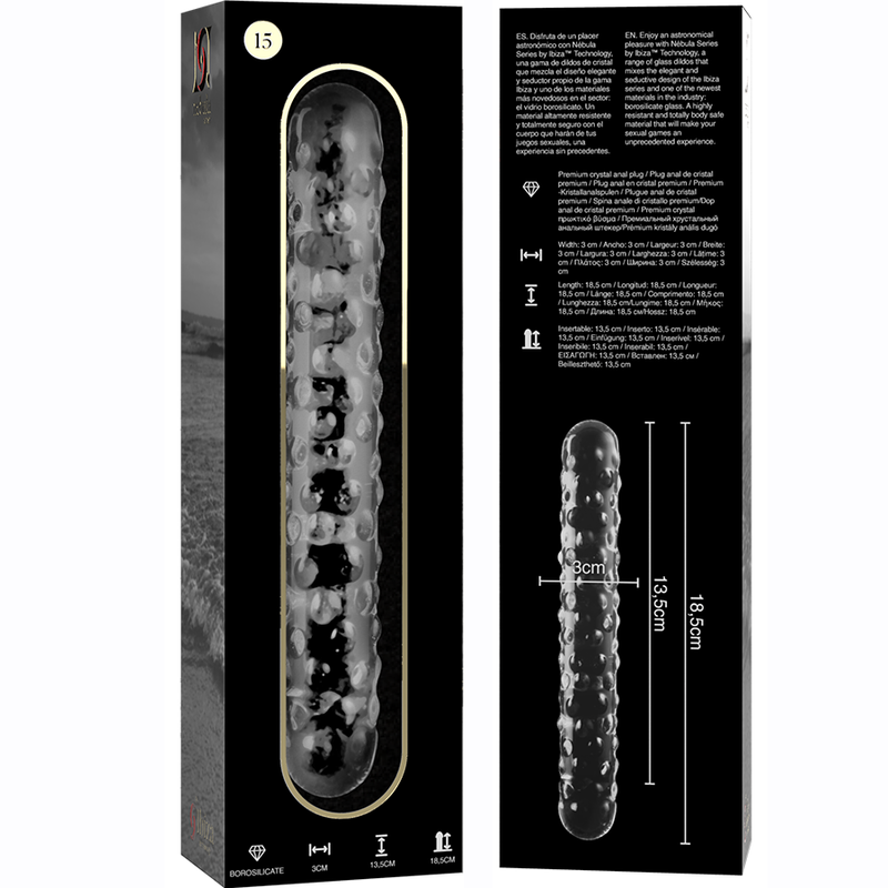 Nebula Series Modèle 15 — Gode en verre borosilicate — transparent — vue 6