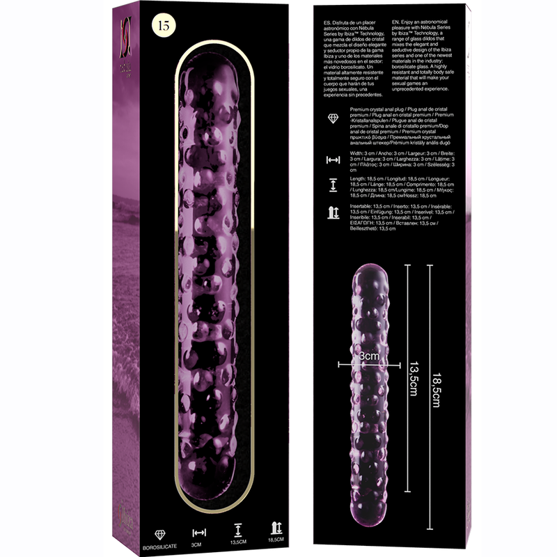 Nebula Series Modèle 15 — Gode en verre borosilicate — rose — vue 6