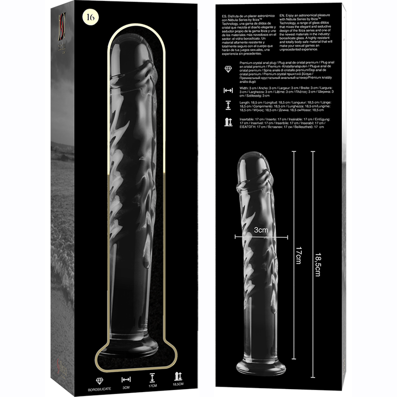 Nebula Series Modèle 16 — Gode en verre borosilicate — transparent — vue 6