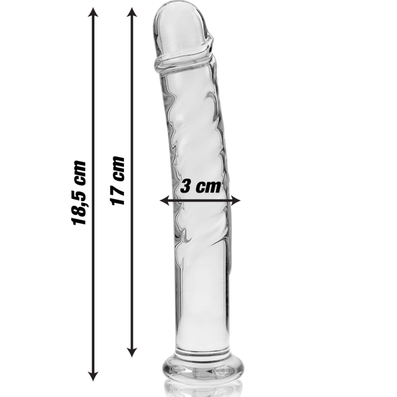 Nebula Series Modèle 16 — Gode en verre borosilicate — transparent — vue 3