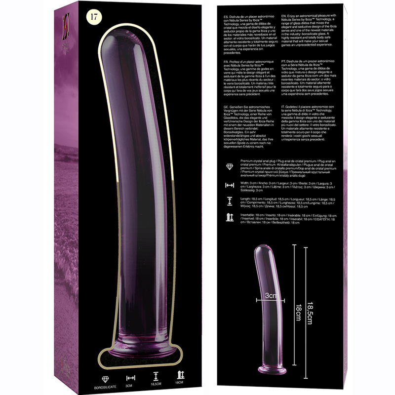 Nebula Series Modèle 17 — Gode en verre borosilicate — rose — vue 6