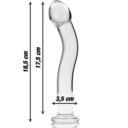 Nebula Series Modèle 18 — Gode en verre borosilicate — transparent — vue 3