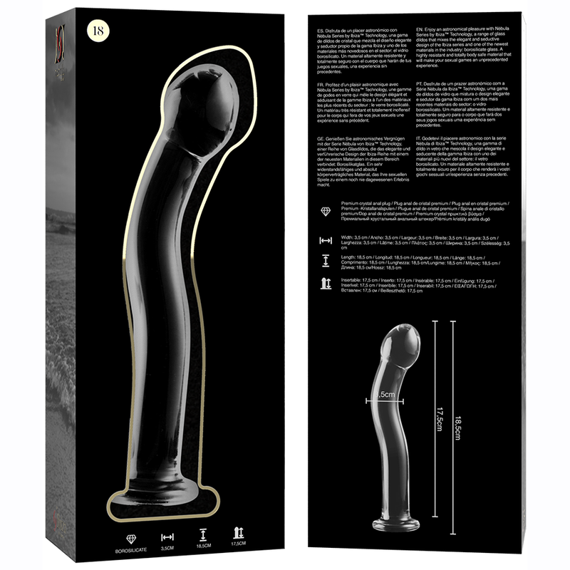 Nebula Series Modèle 18 — Gode en verre borosilicate — transparent — vue 6