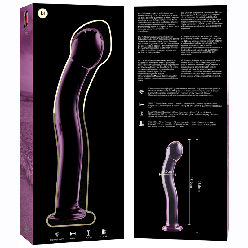 Nebula Series Modèle 18 — Gode en verre borosilicate — rose — vue 6