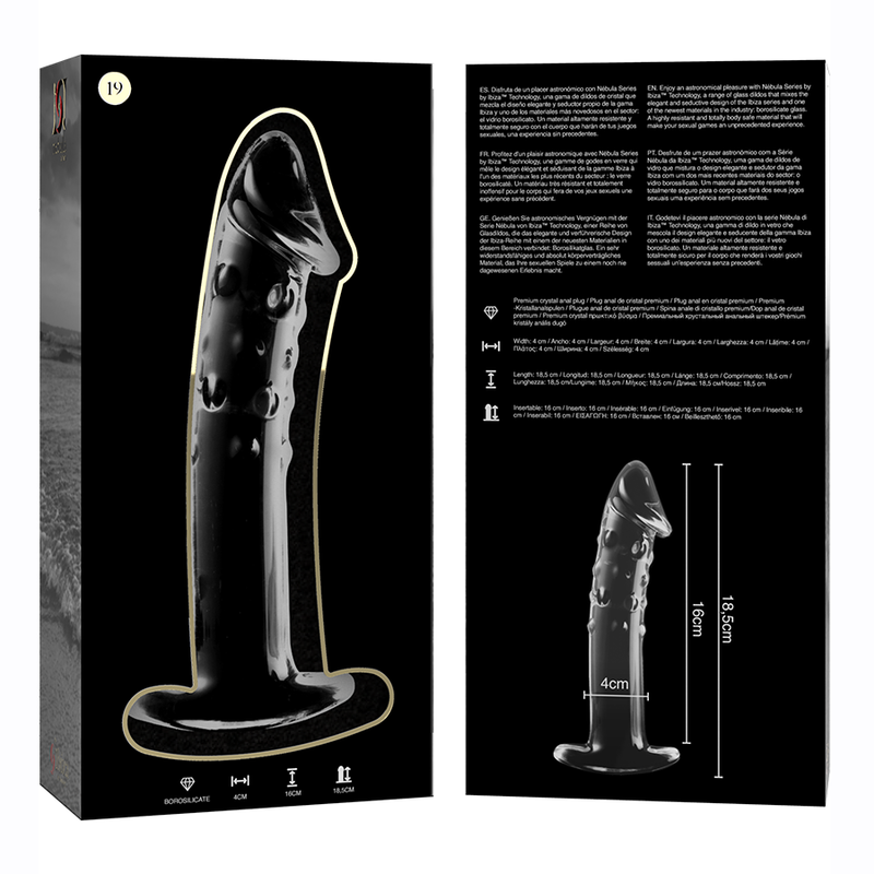 Nebula Series Modèle 19 — Gode en verre borosilicate — transparent — vue 6