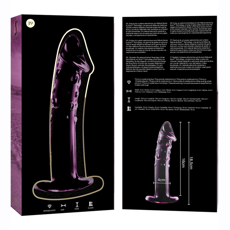 Nebula Series Modèle 19 — Gode en verre borosilicate — rose — vue 6