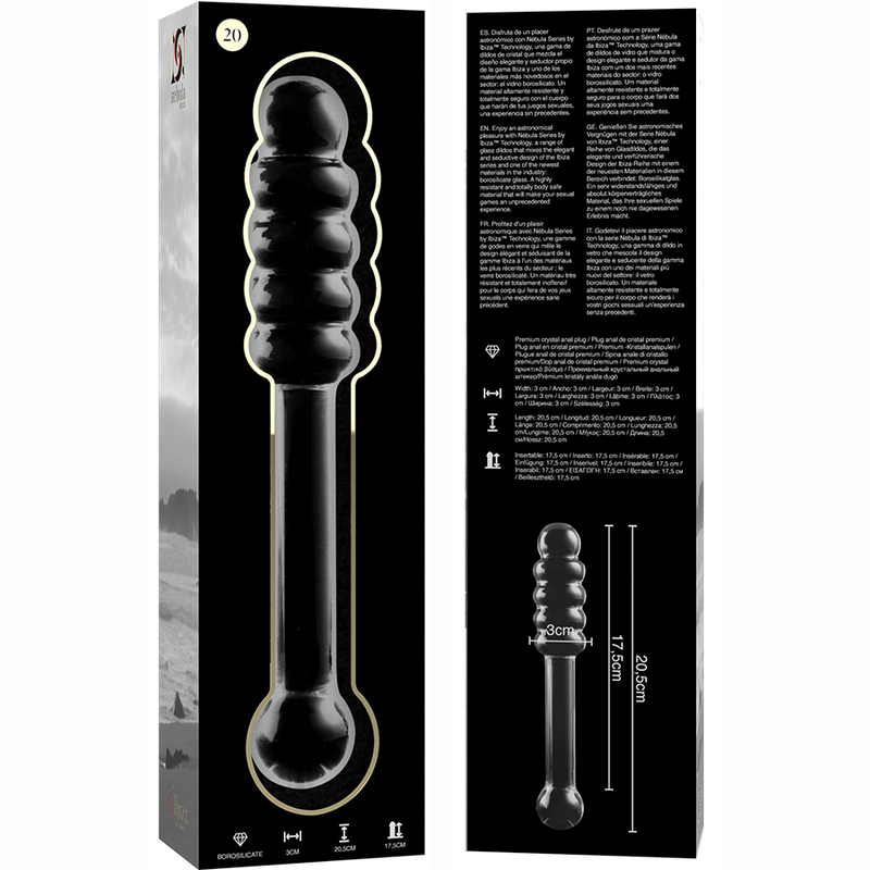 Nebula Series Modèle 20 — Gode en verre borosilicate — transparent — vue 6