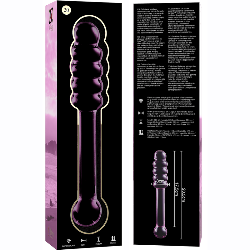 Nebula Series Modèle 20 — Gode en verre borosilicate — rose — vue 6