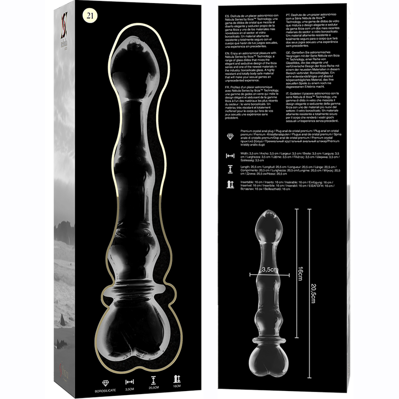 Nebula Series Modèle 21 — Gode en verre borosilicate — transparent — vue 6