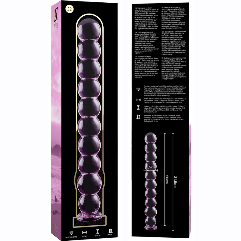 Nebula Series Modèle 22 — Gode en verre borosilicate — rose — vue 6