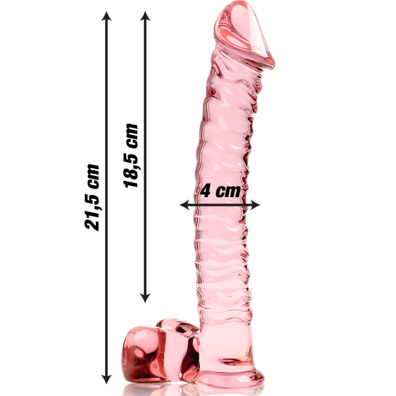 Nebula Series Modèle 23 — Gode en verre borosilicate — rose — vue 3