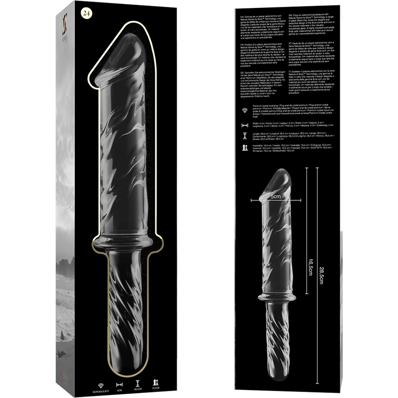 Nebula Series Modèle 24 — Gode en verre borosilicate — transparent — vue 6