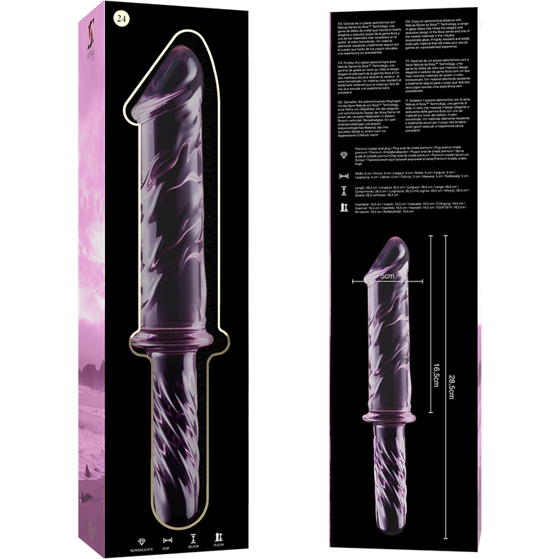 Nebula Series Modèle 24 — Gode en verre borosilicate — rose — vue 6